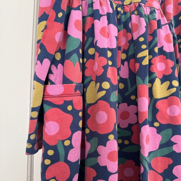 Hanna Andersson Pink and Orange 100% Cotton Long Sleeve Sundress - Picture 2 of 9